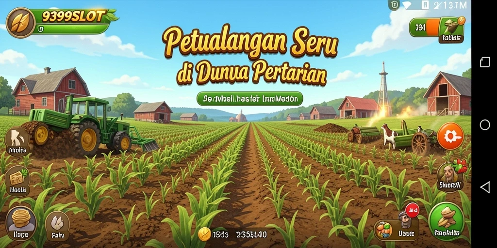 Tampilan menarik dari gameplay <strong>9399SLOT</strong> dengan berbagai aktivitas pertanian.