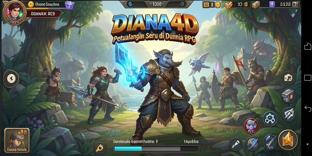 Tampilan gameplay DIANA4D yang penuh aksi dalam dunia RPG.