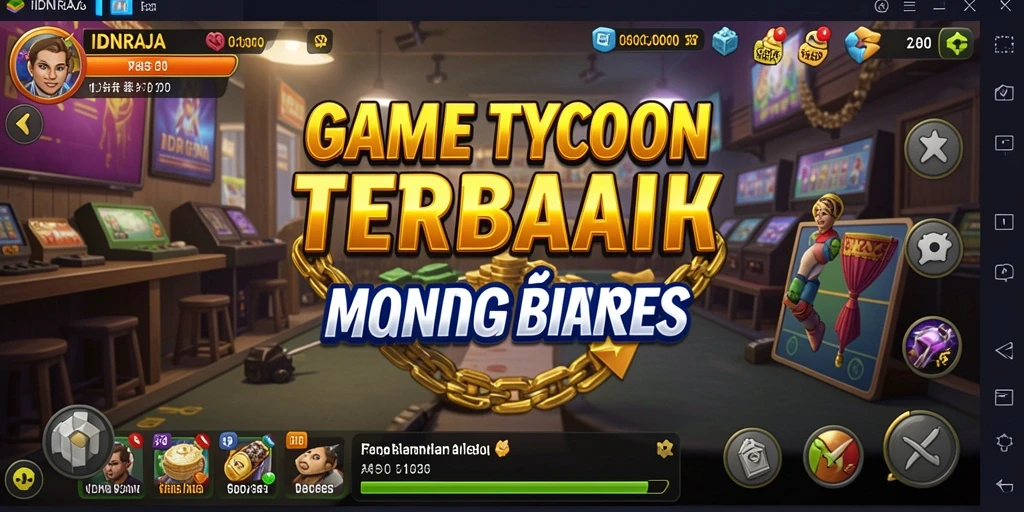 Tangkapan layar gameplay IDNRAJA menunjukkan pengelolaan bisnis yang seru.